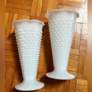 Milk Glass Vase Set